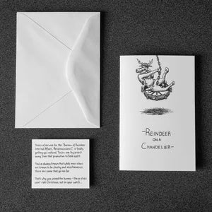 Reindeer on a Chandelier - Puzzle Card